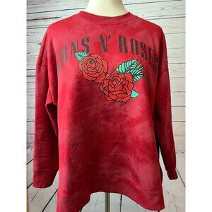 Guns N Roses Sweatshirt Plus 14W 0X Red Pullover Womens‎ Tie Dye Graphic